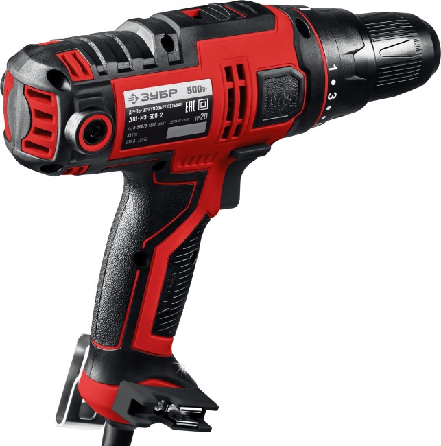 Сетевая дрель-шуруповерт ДШ-М3-500-2 ЗУБР