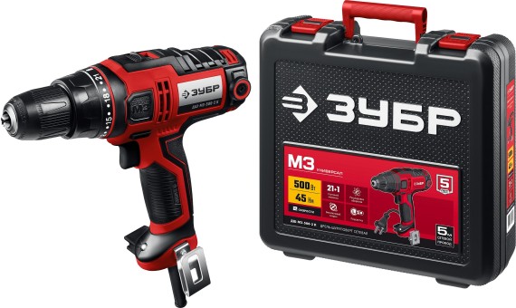 Сетевая дрель-шуруповерт ДШ-М3-500-2 К ЗУБР