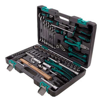 Набор инструментов, 1/2", 1/4", CrV 76 предметов Stels