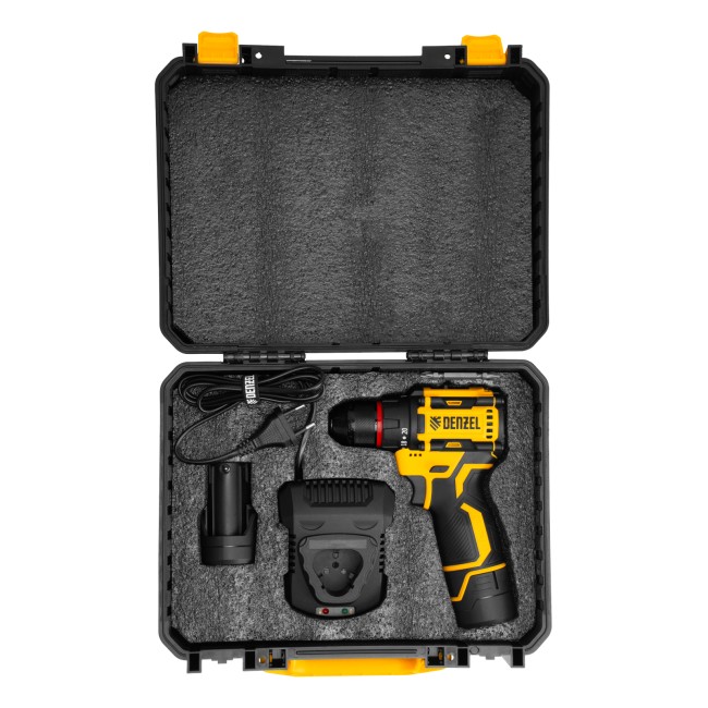 Дрель-шуруповерт аккумуляторная CDH-BL-12, Li-Ion, 12 В Denzel
