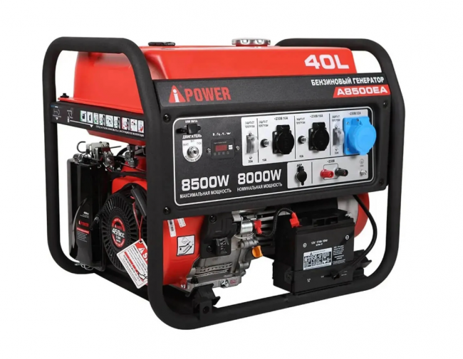 Бензиновый генератор A-iPower A8500EA + блок автозапуска A-iPower 400 В, 25 А + транспортировочный комплект A-iPower L Бензиновый генератор A-iPower A8500EA + блок автозапуска A-iPower 400 В, 25 А + транспортировочный комплект A-iPower L