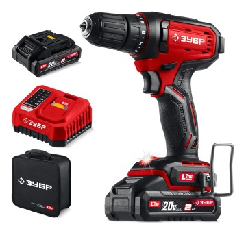 Дрель-шуруповерт ДШ-40-22 ЗУБР 20 В, 40 Н·м, 2 АКБ LMS (2 А·ч)