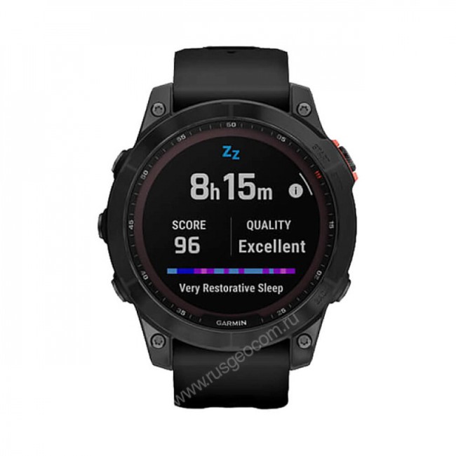 Часы Garmin Fenix 7 Solar серый с черным ремешком
