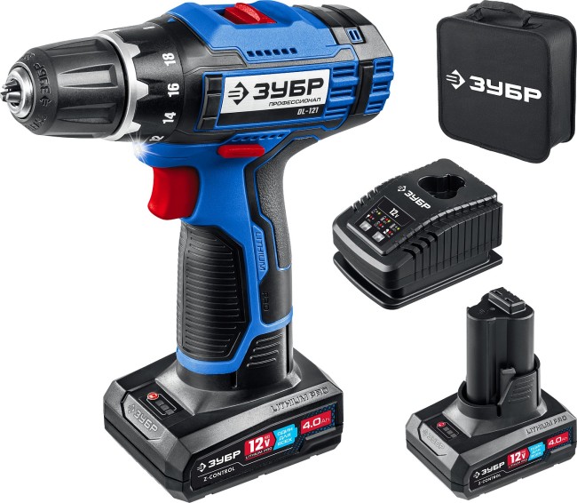Дрель-шуруповерт DL-121-42 ЗУБР 2 АКБ