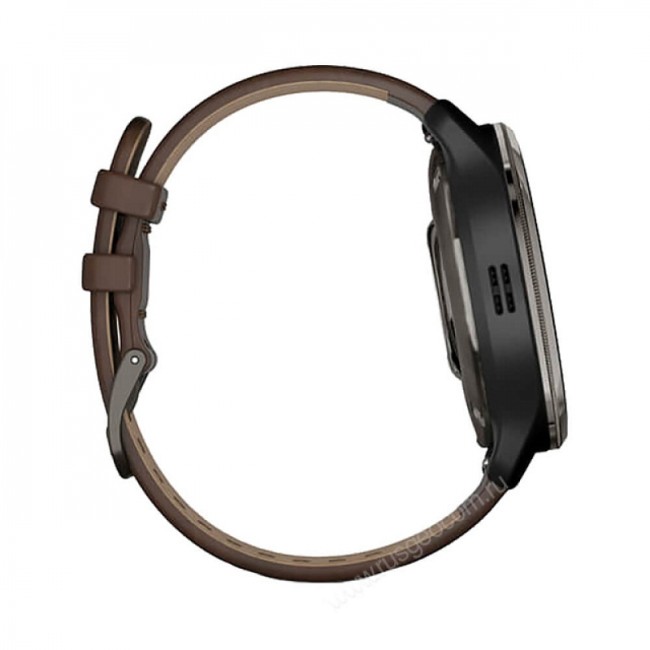 Часы Garmin Venu 2 Plus серый с серым безелем и кожаным ремешком