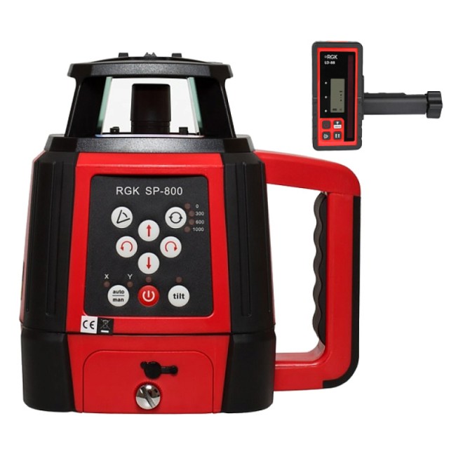 Комплект: ротационный нивелир RGK SP-800 + миллиметровый приёмник излучения RGK LD-88