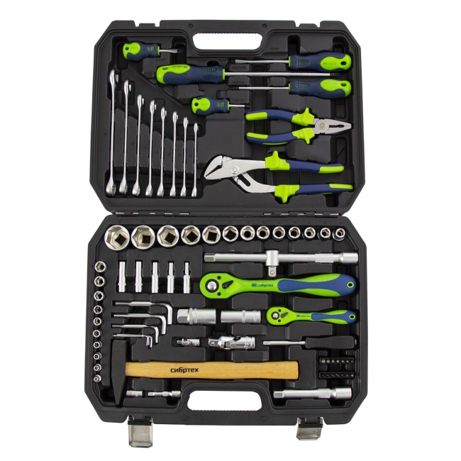Набор инструментов 1/2", 1/4" CrV 76 предметов Сибртех