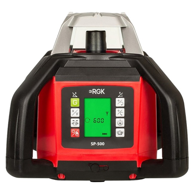 Комплект: ротационный нивелир RGK SP-500 + элевационный штатив RGK SH-170 + рейка RGK LR-2 + дальномер RGK DL100 Комплект: ротационный нивелир RGK SP-500 + элевационный штатив RGK SH-170 + рейка RGK LR-2 + дальномер RGK DL100