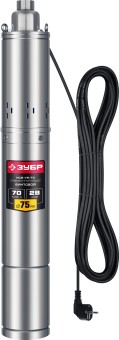 Скважинный насос винтовой НСВ-75-70 ЗУБР 370 Вт, 70 м напор