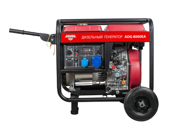 Дизельный генератор AMO ADG 8000EA + кожух для генератора 1200-Optimal (тихий)