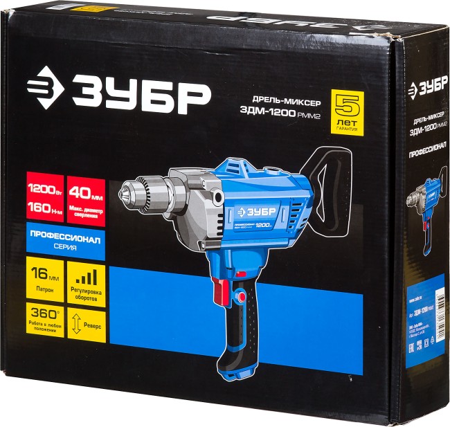 Дрель-миксер ЗДМ-1200 РММ2 ЗУБР