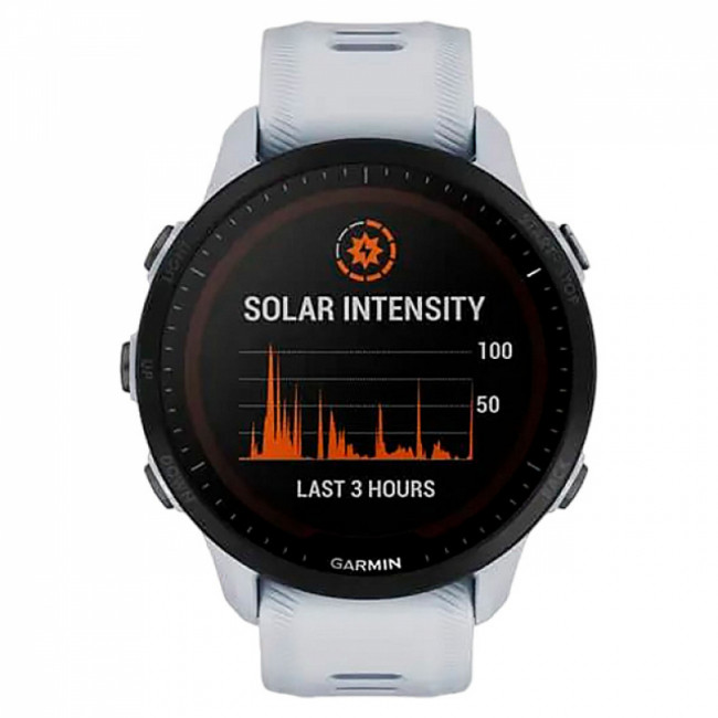 Часы Garmin Forerunner 955 Solar с белым ремешком