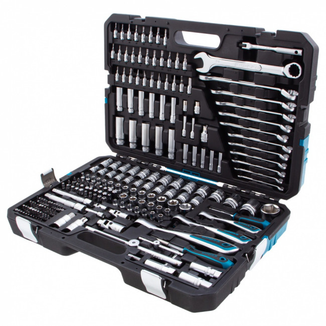 Набор инструментов 1/2", 3/8", 1/4" CrV 216 предметов Gross