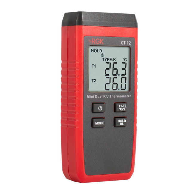 Термометр RGK CT-12 с погружным зондом температуры TR-10W и поверхностным зондом TR-10S