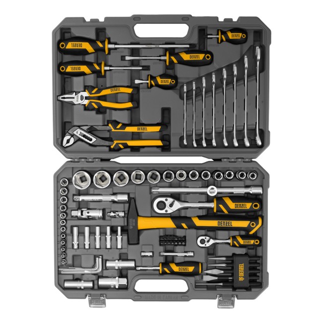 Набор инструментов 1/2", 1/4" 84 предмета Denzel