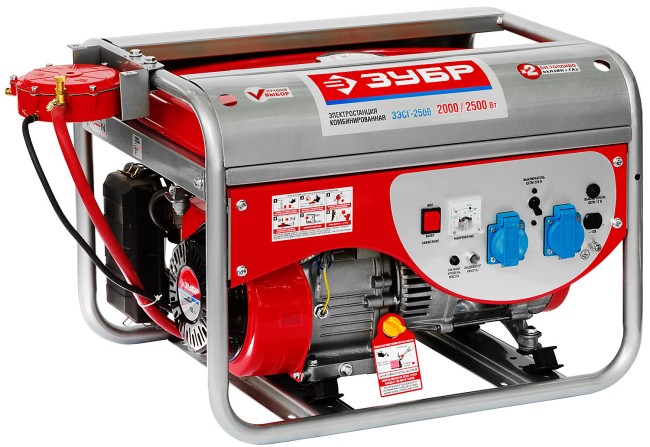 Гибридный генератор (бензин/газ) ЗЭСГ-2500 ЗУБР