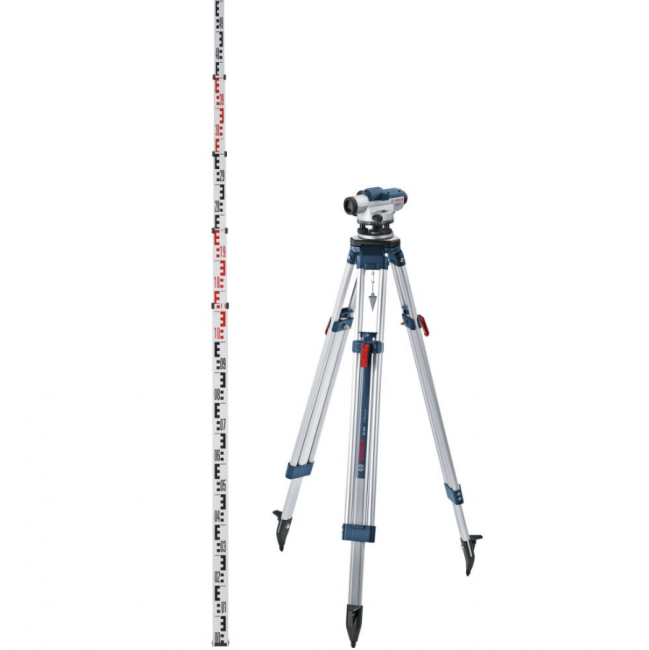 Комплект оптический нивелир Bosch GOL 20D штатив  рейка - 3 в 1