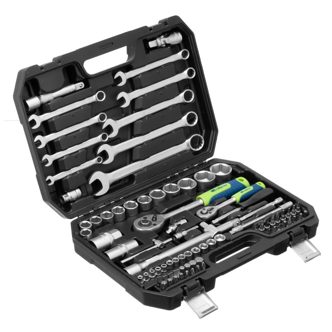 Набор инструментов 1/2", 1/4" 82 предмета Сибртех