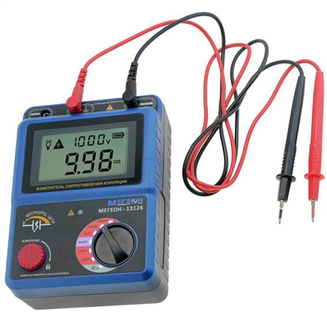 Измеритель сопротивления изоляции (мегаомметр) МЕГЕОН 13126 с поверкой