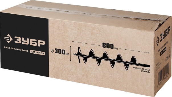 Шнек для мотобуров ЗУБР d 300 мм, грунт