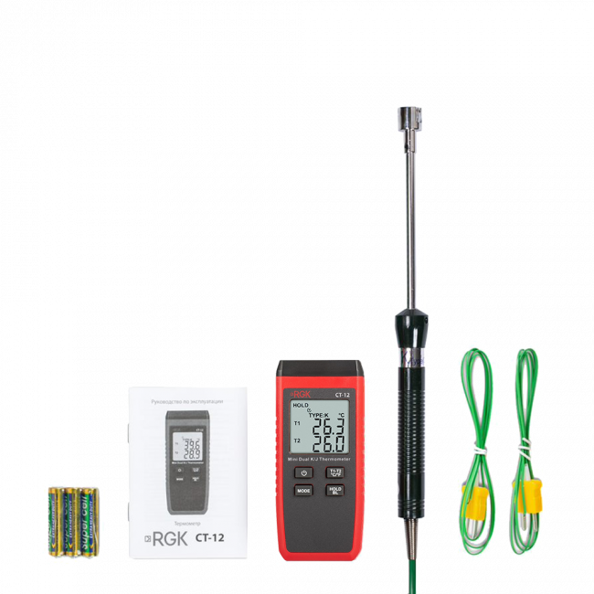 Термометр RGK CT-12 с поверхностным зондом TR-10S