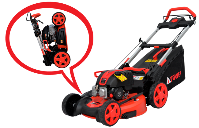 Складная газонокосилка бензиновая самоходная A-iPower AM53S