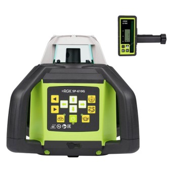 Комплект: ротационный нивелир RGK SP-610G + миллиметровый приёмник излучения RGK LD-88G
