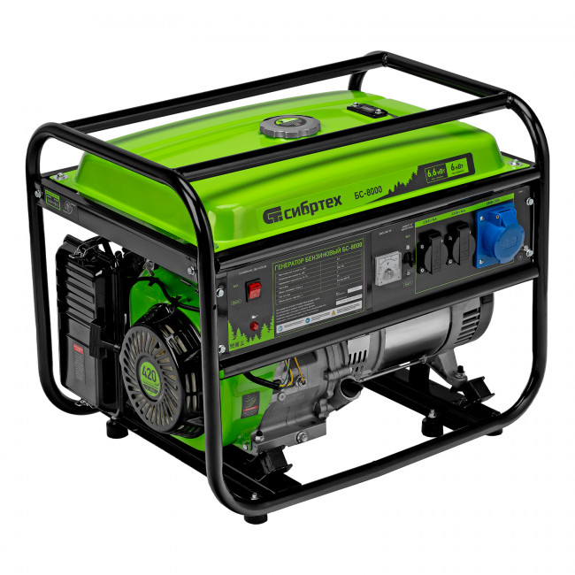 Генератор бензиновый БС-8000, 6,6 кВт Сибртех