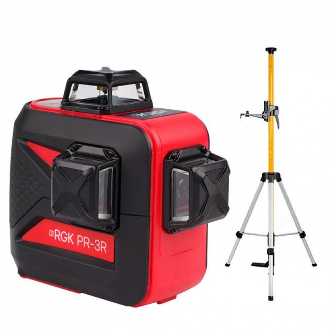 Комплект: лазерный уровень RGK PR-3R + штанга-упор