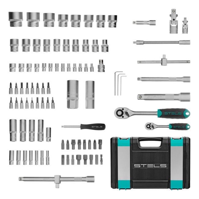 Набор инструментов 1/2", 1/4", CrV 94 предмета Stels