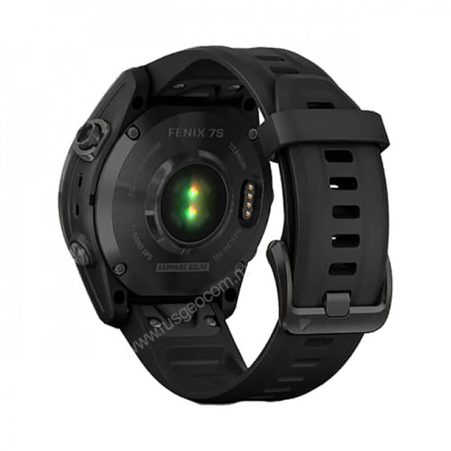 Часы Garmin Fenix 7S Sapphire Solar титановый угольно-серый DLC с силиконовым ремешком