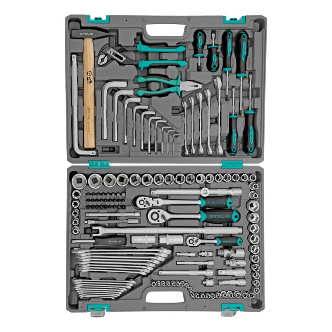 Набор инструментов 1/2",3/8", 1/4", CrV 142 предмета Stels